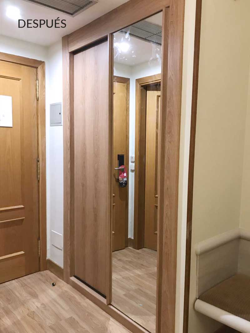 infeel revestimiento autoadhesivo armario hotel madrid despues