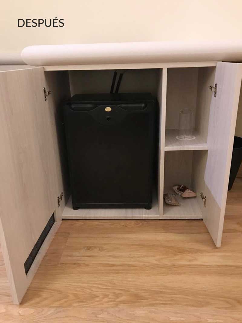 infeel revestimiento autoadhesivo mini bar hotel madrid despues